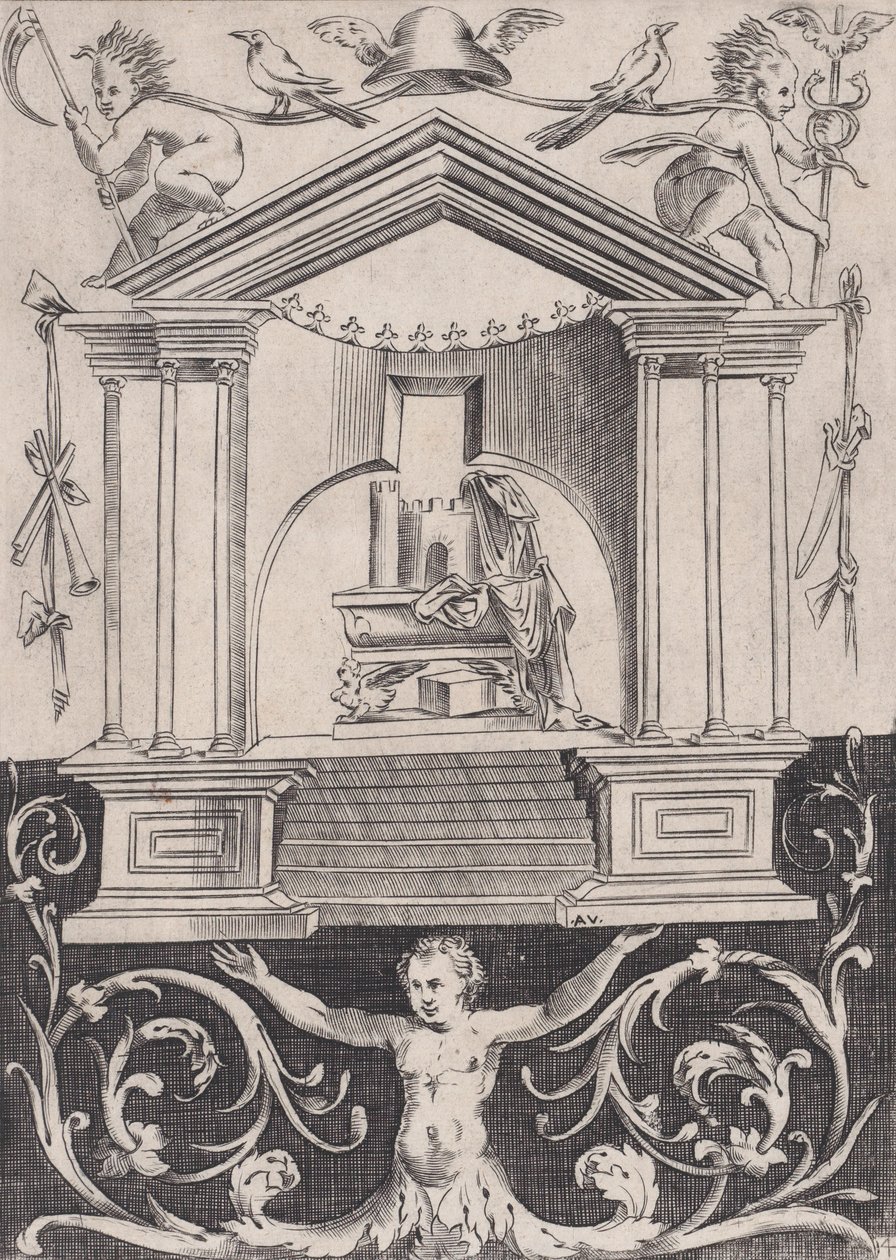 Ornamental Panel, ca. 1514-36. av Agostino Veneziano