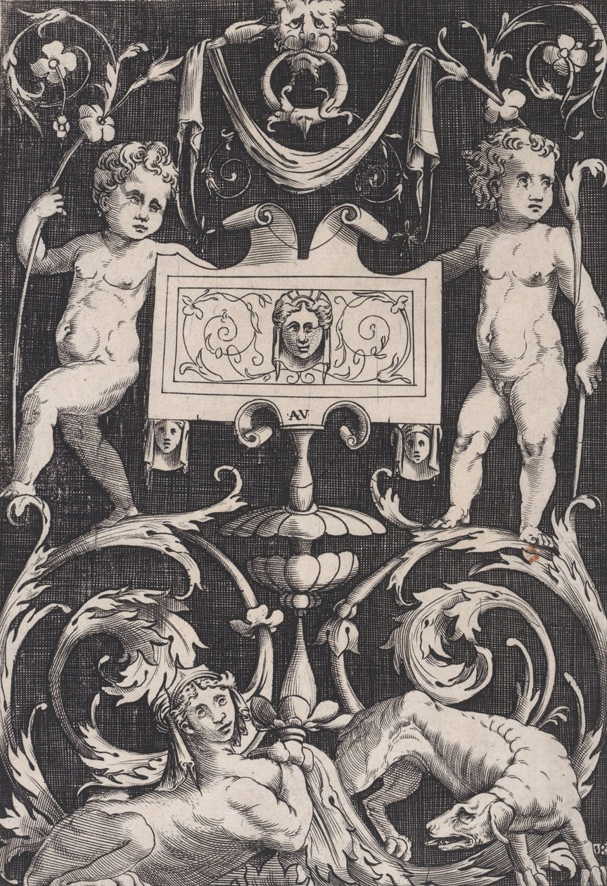 Ornamental Panel, ca. 1514-36. av Agostino Veneziano