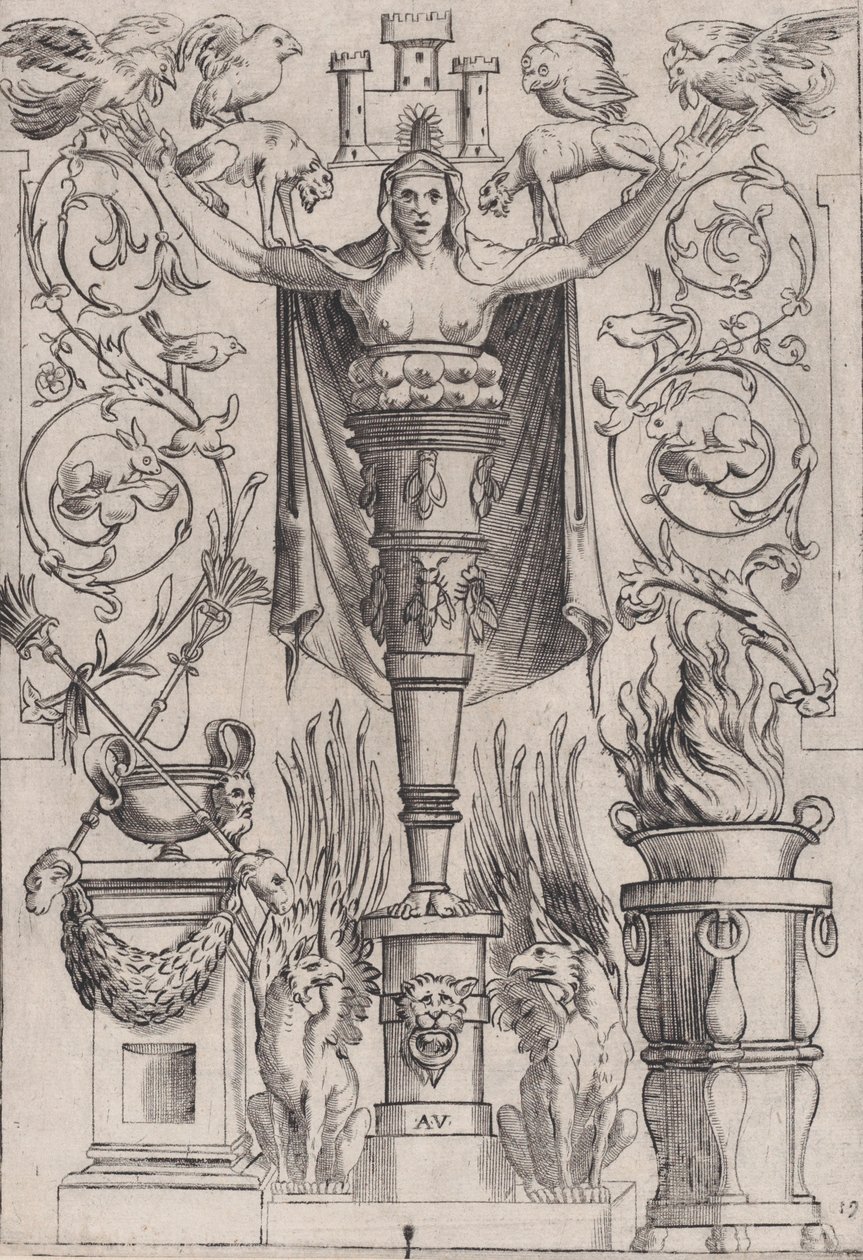 Ornamental Panel, ca. 1514-36. av Agostino Veneziano