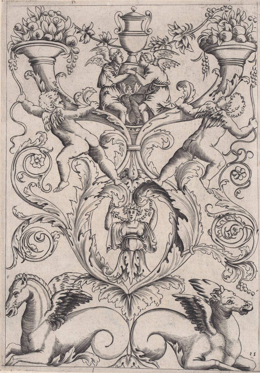 Ornamental Panel, ca. 1514-36. av Agostino Veneziano