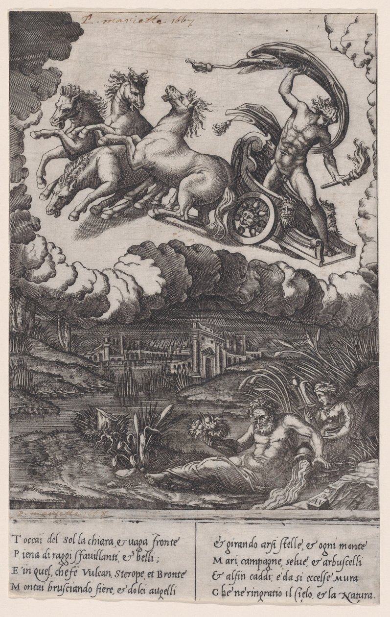 Phaeton, ca. 1514-36. av Agostino Veneziano