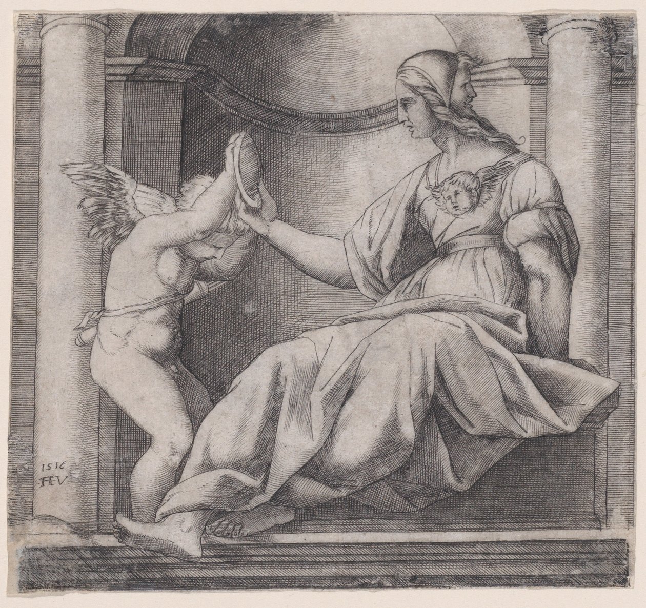 Prudence, datert 1516. av Agostino Veneziano