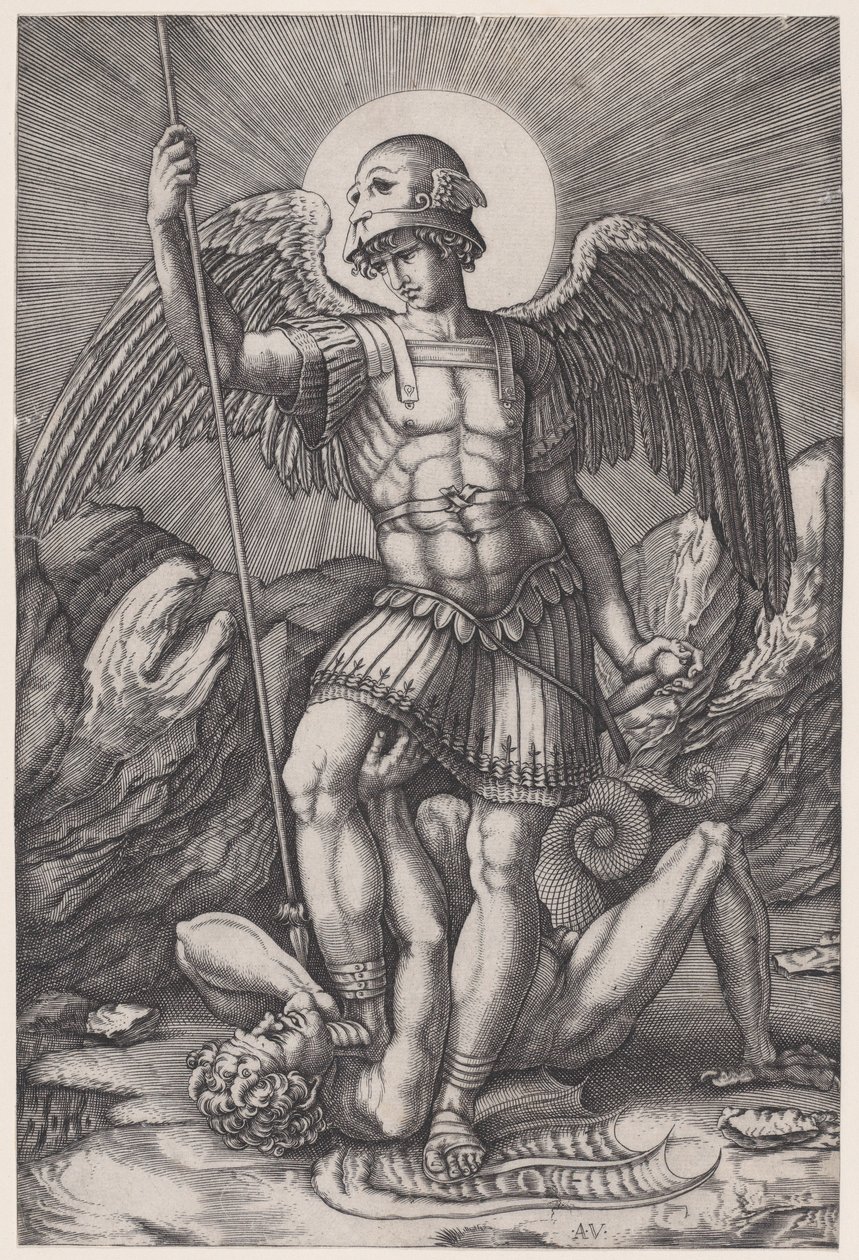 Saint Michael, ca. 1514-16. av Agostino Veneziano