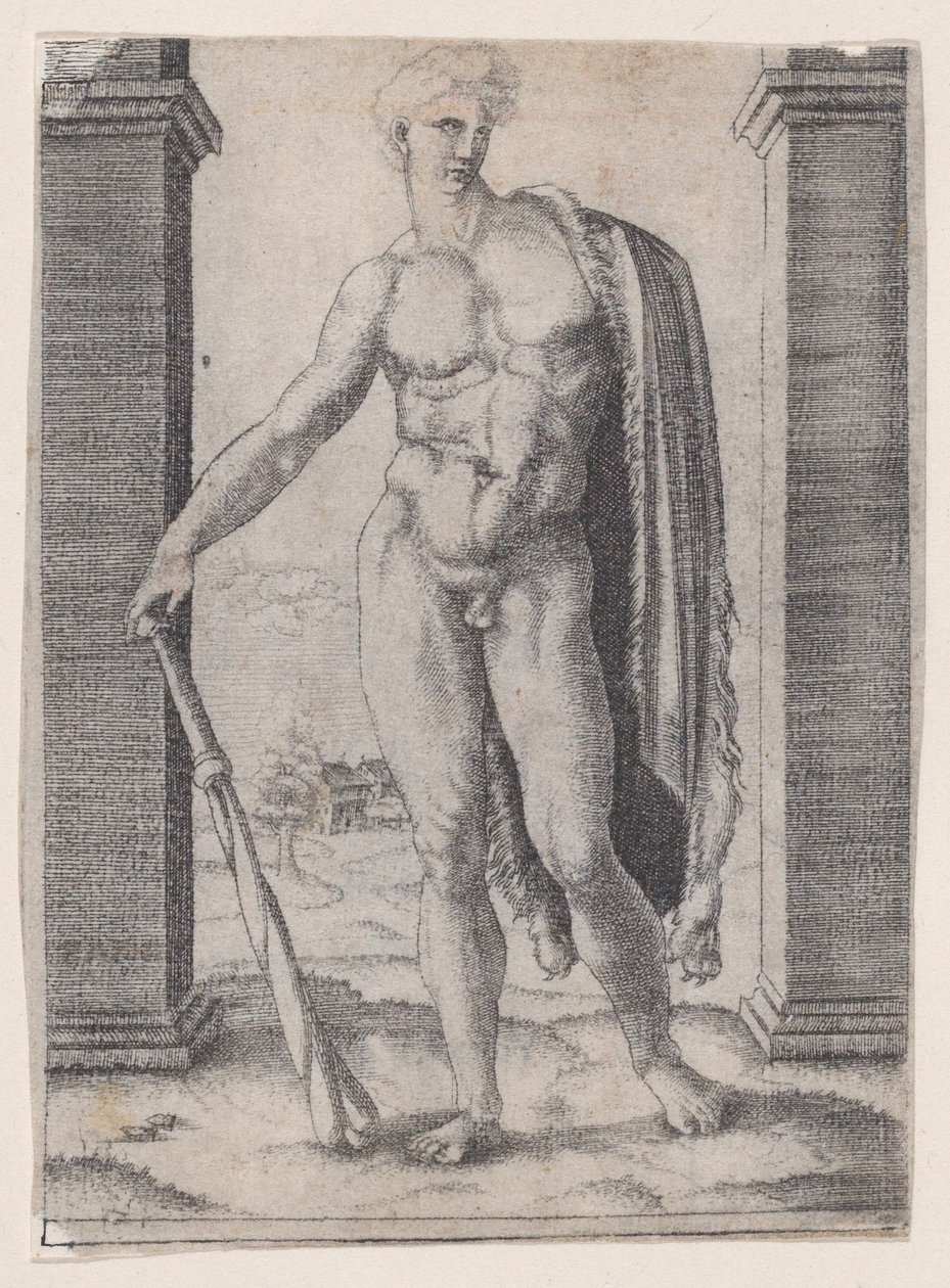 Unge Hercules, ca. 1514-36. av Agostino Veneziano