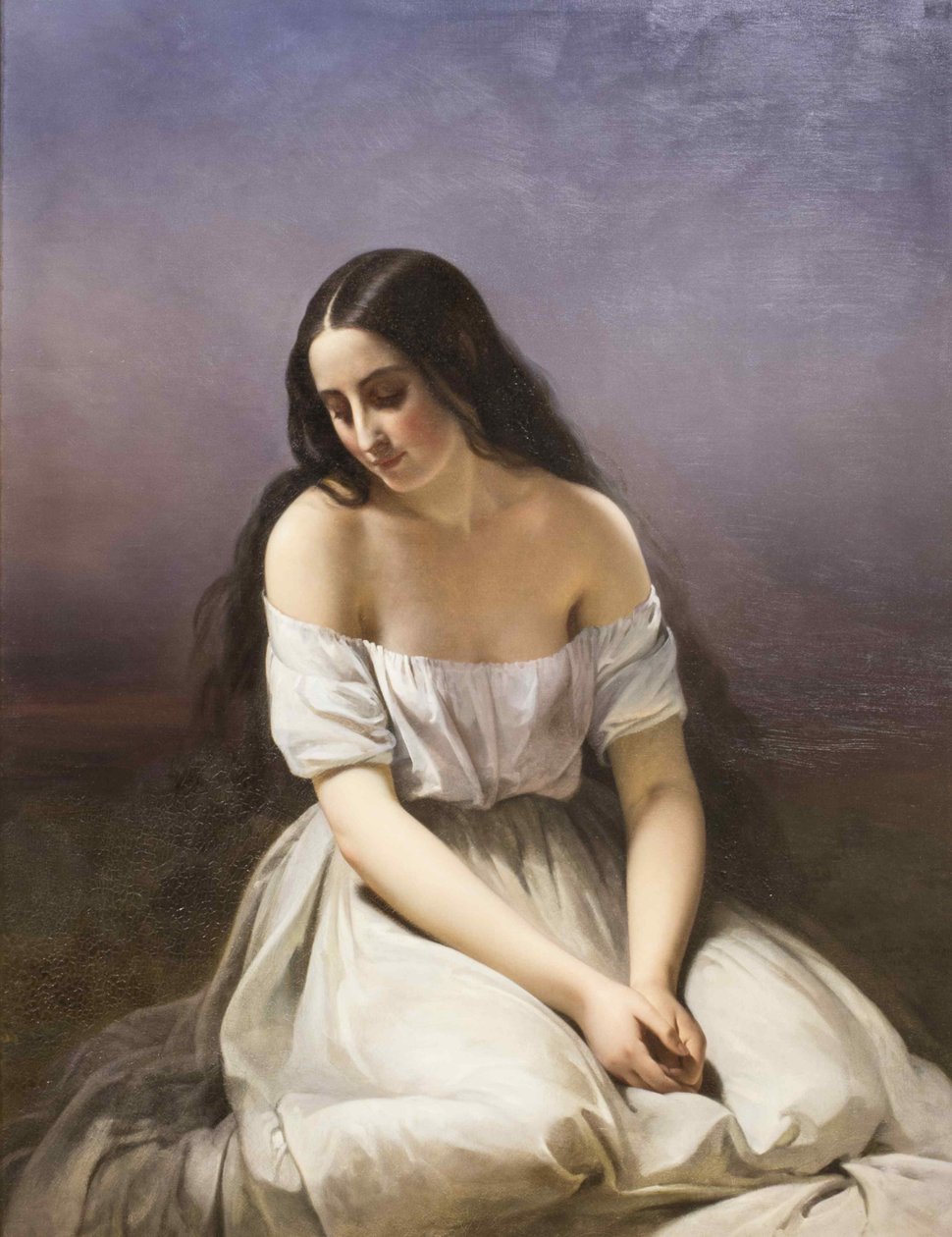 En ung kvinne på kne, 1839. av Aimée Brune Pagès