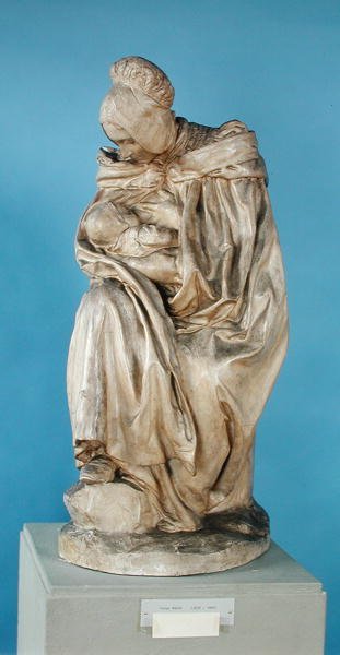 Boulonnaise-kvinne mater barnet sitt (gips) av Aime Jules Dalou
