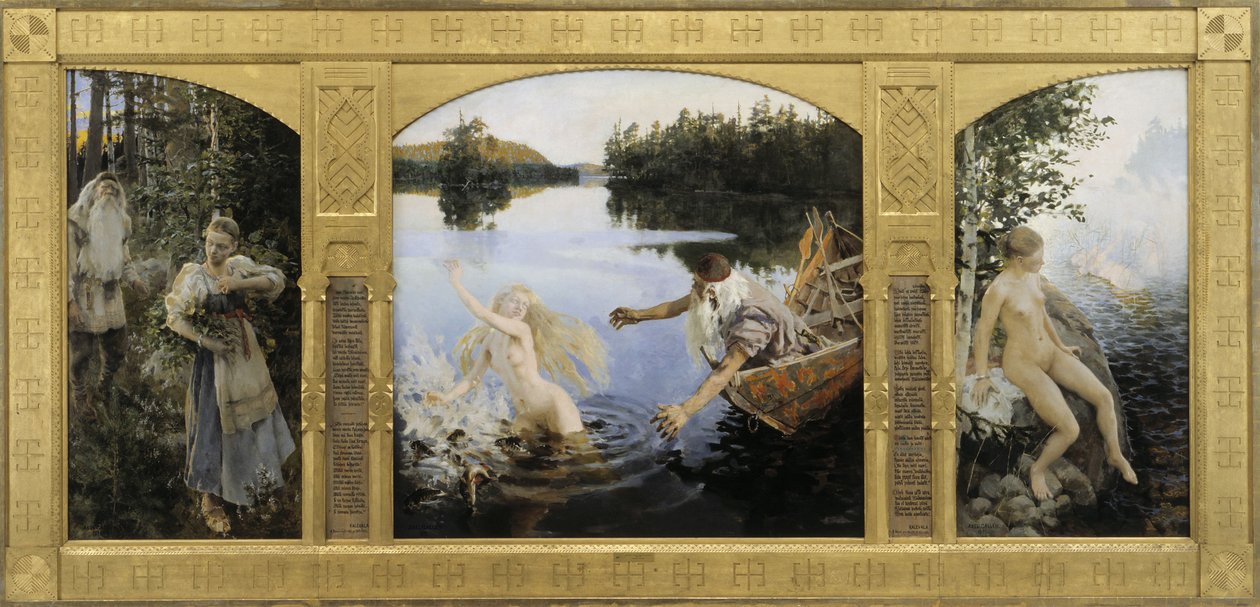 Aino Myth, TriptychFinland: Aino-taru, triptyykkinSvenska: Ainomyten, triptych av Akseli Gallen Kallela