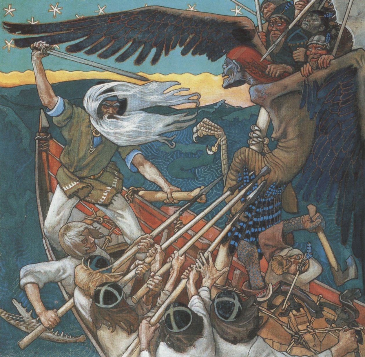 Sampoens forsvar, 1896 av Akseli Gallen Kallela