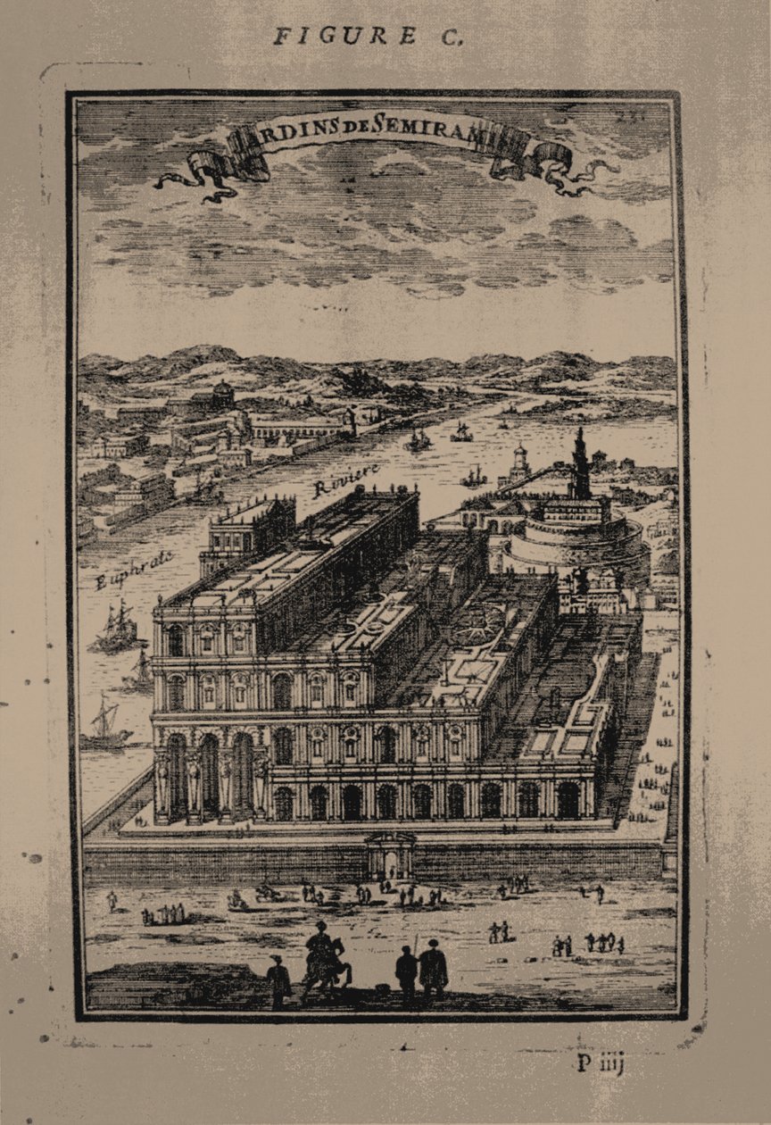 Hanging Gardens of Semiramis, 1683 av Alain Manesson Mallet