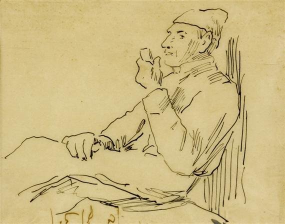 Gubbe med et rør av Albert Anker