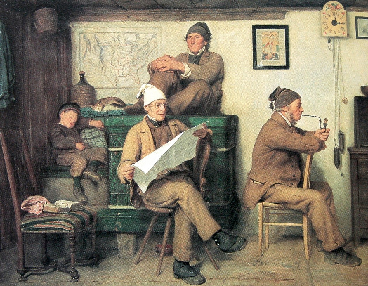Bøndene og avisen av Albert Anker