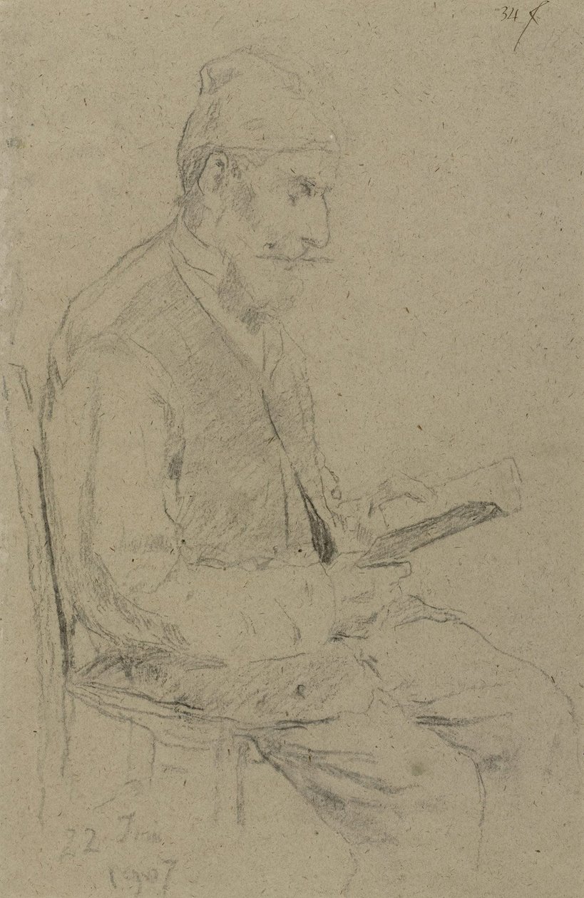 Lesender Mann av Albert Anker