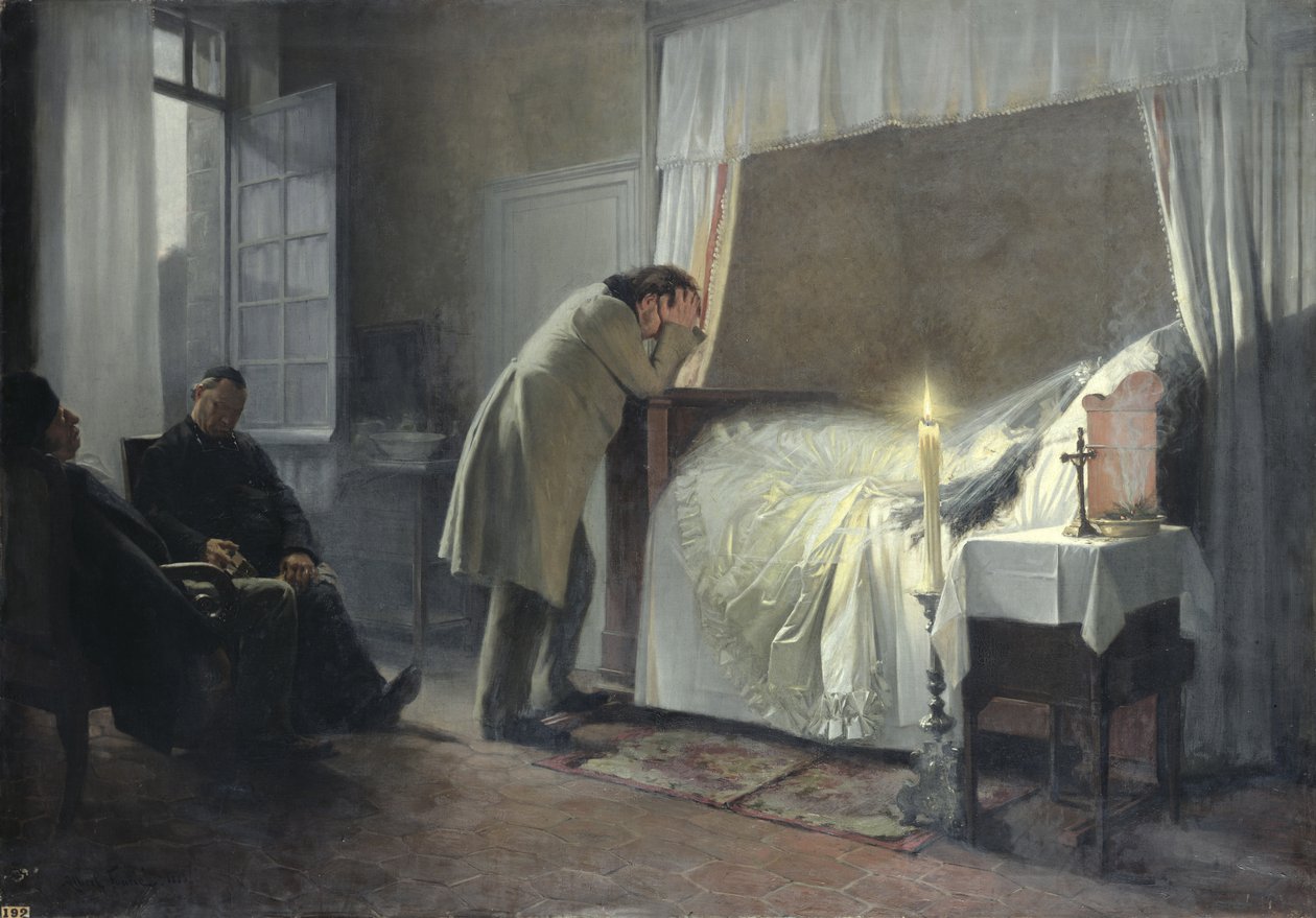 The Death Bed of Madame Bovary, før 1889 av Albert Auguste Fourie