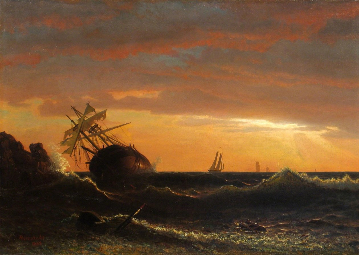 Strandet skip av Albert Bierstadt