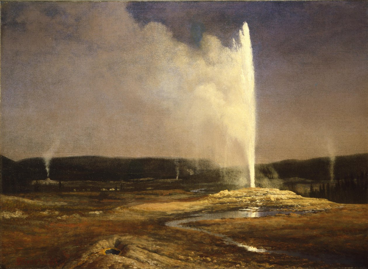 Geysirer i Yellowstone av Albert Bierstadt