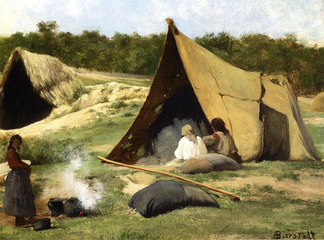 Indian Camp av Albert Bierstadt