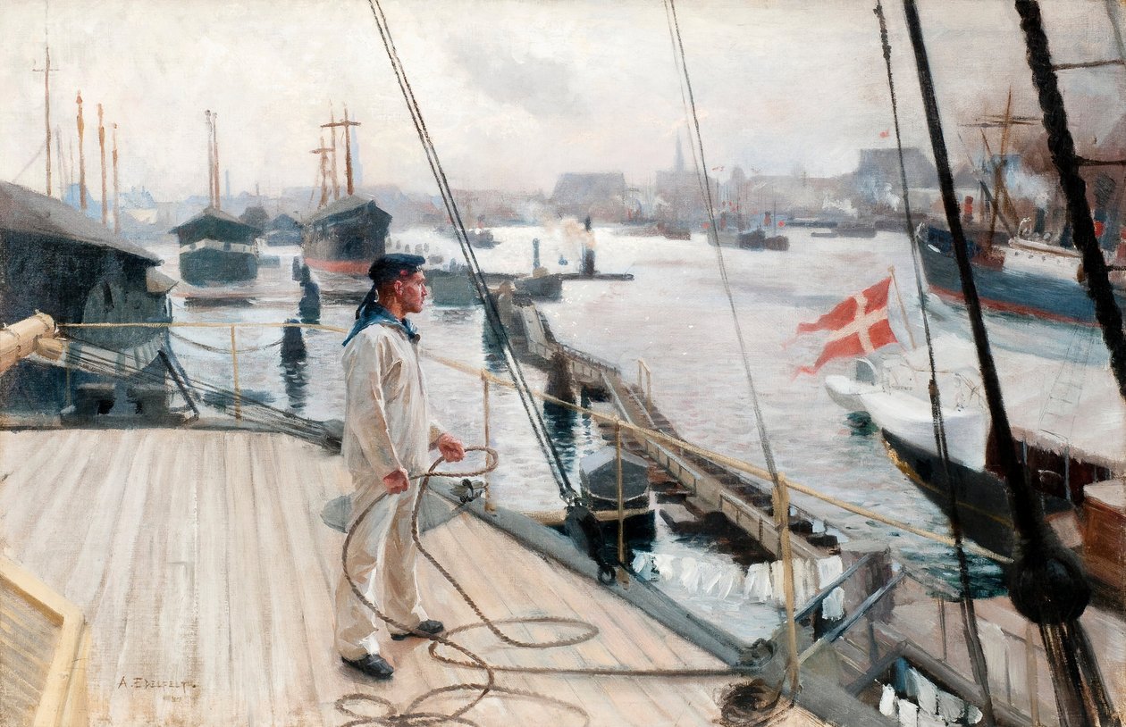 Fra Københavns havn I.Svenska av Albert Gustaf Aristides Edelfelt
