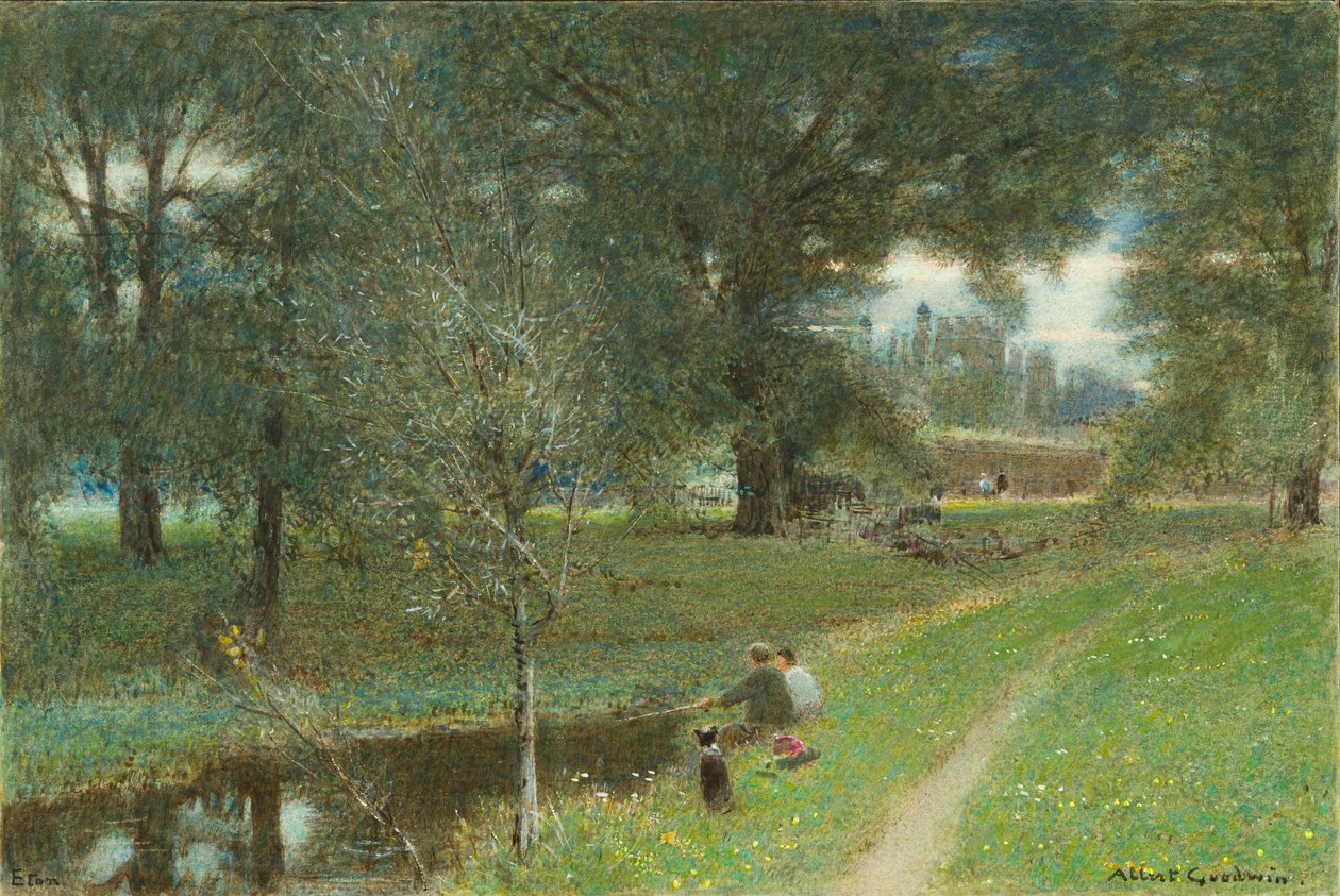 Eton, 1907 (wc og kroppsfarge på papir) av Albert Goodwin