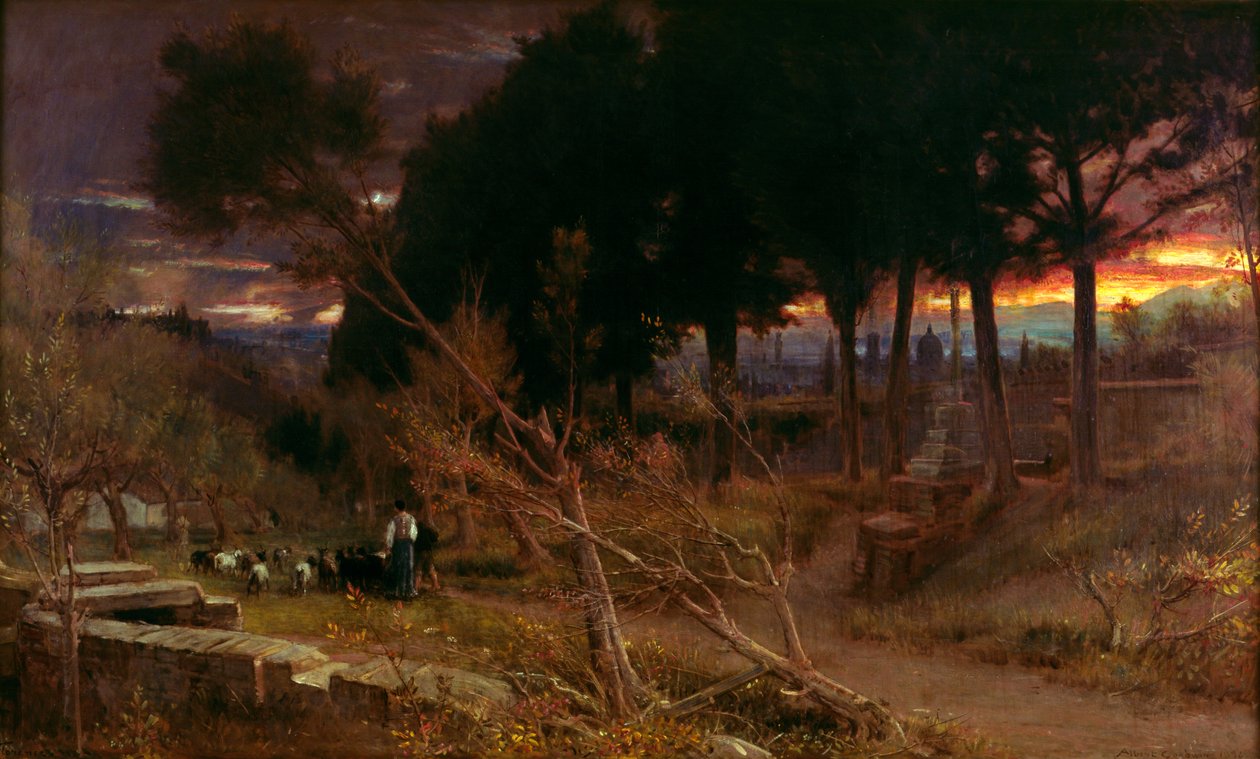 Firenze, kveld, 1896 av Albert Goodwin