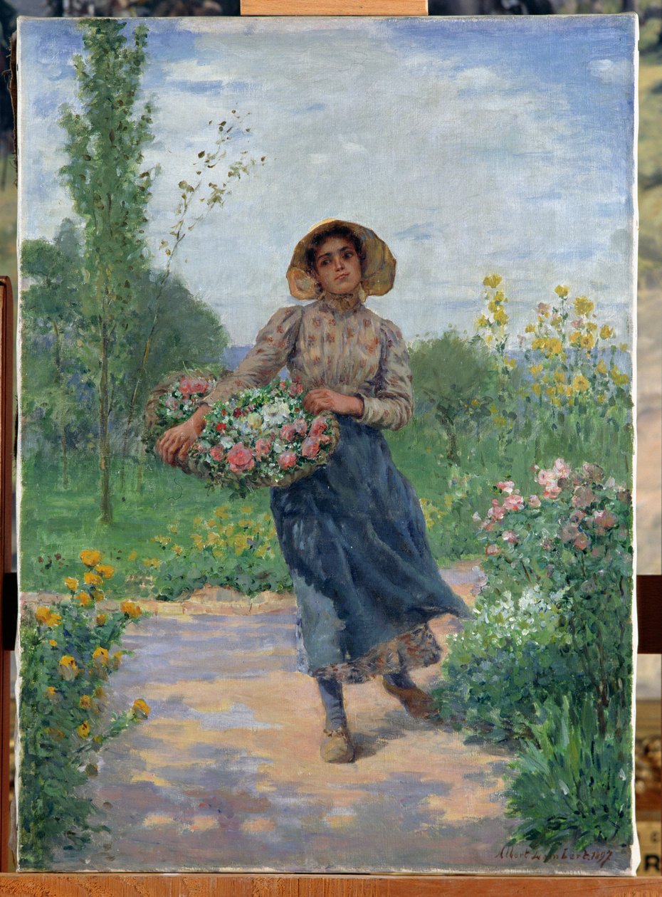 Plukke blomster, 1897 av Albert Lambert
