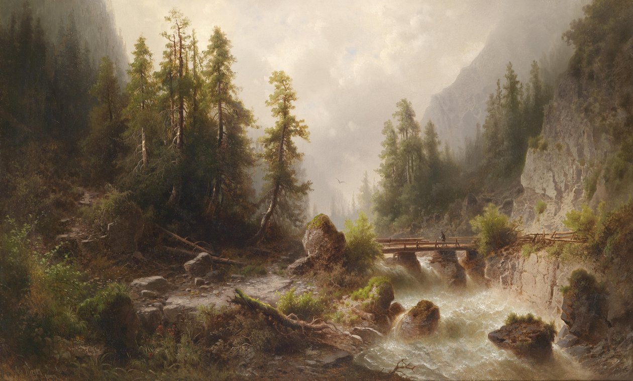 Fjellbekk av Albert Rieger