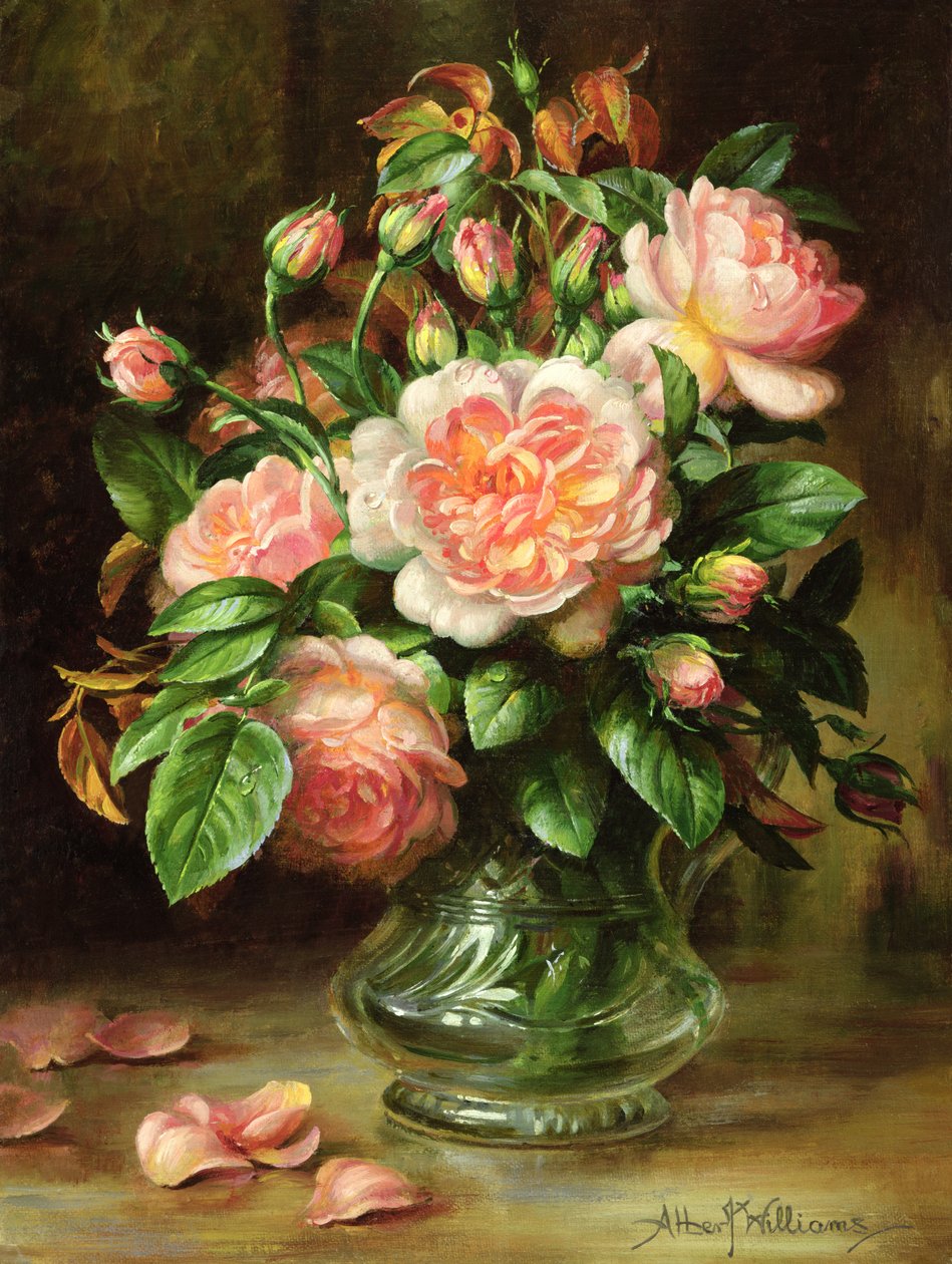 Engelske Elegance Roses in a Glass av Albert Williams