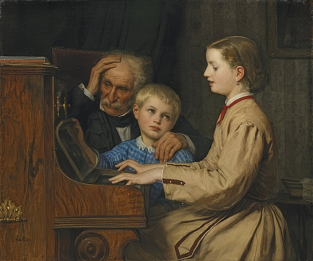 Sangen om hjemmet. 1874 av Albert Anker
