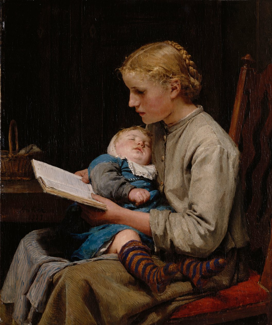 Rose og Bertha Gugger, 1883 av Albert Anker