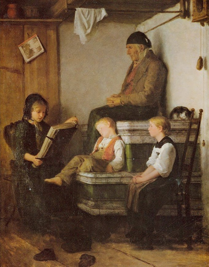 søndag ettermiddag av Albert Anker