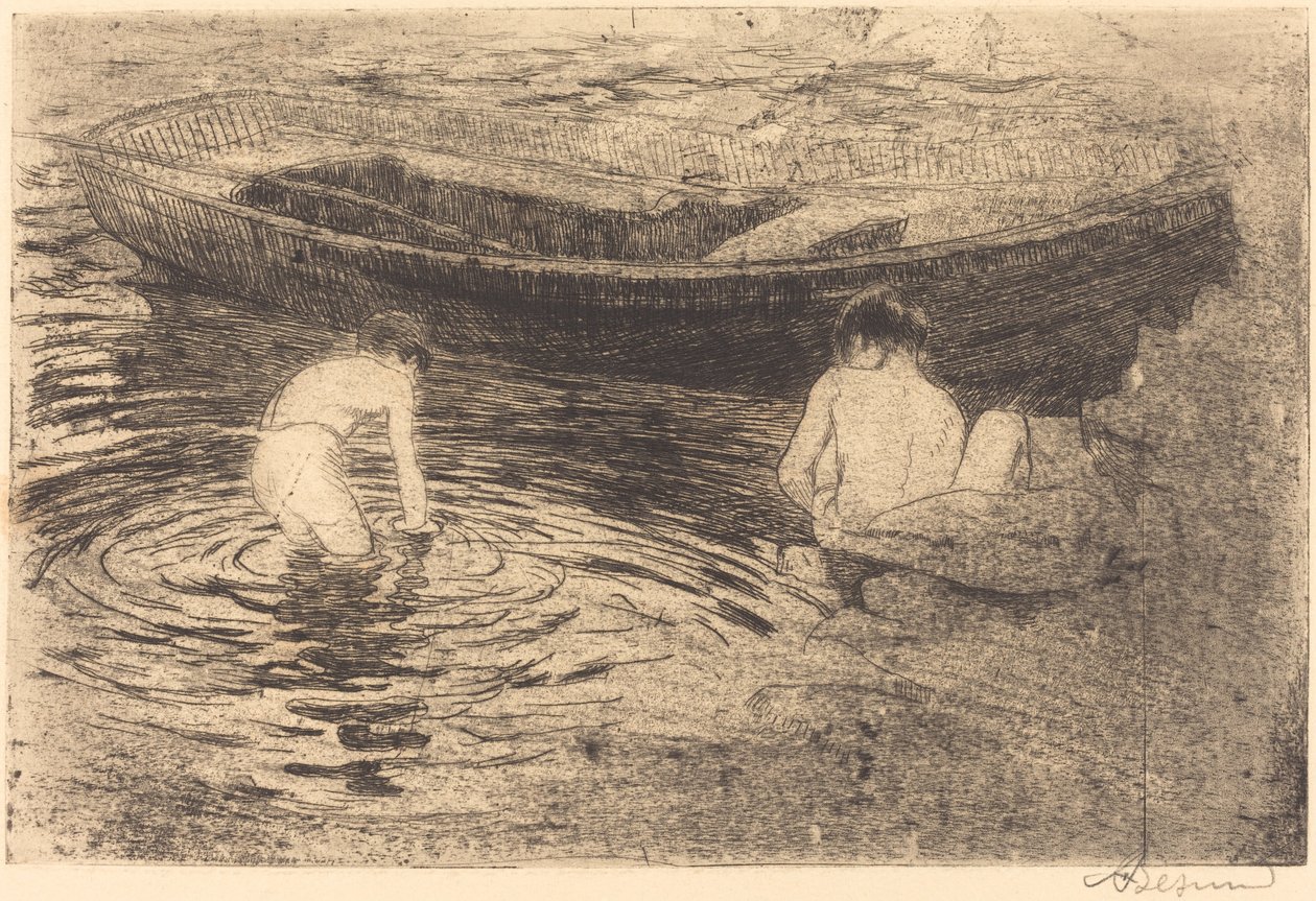 Bading på Talloires av Albert Besnard