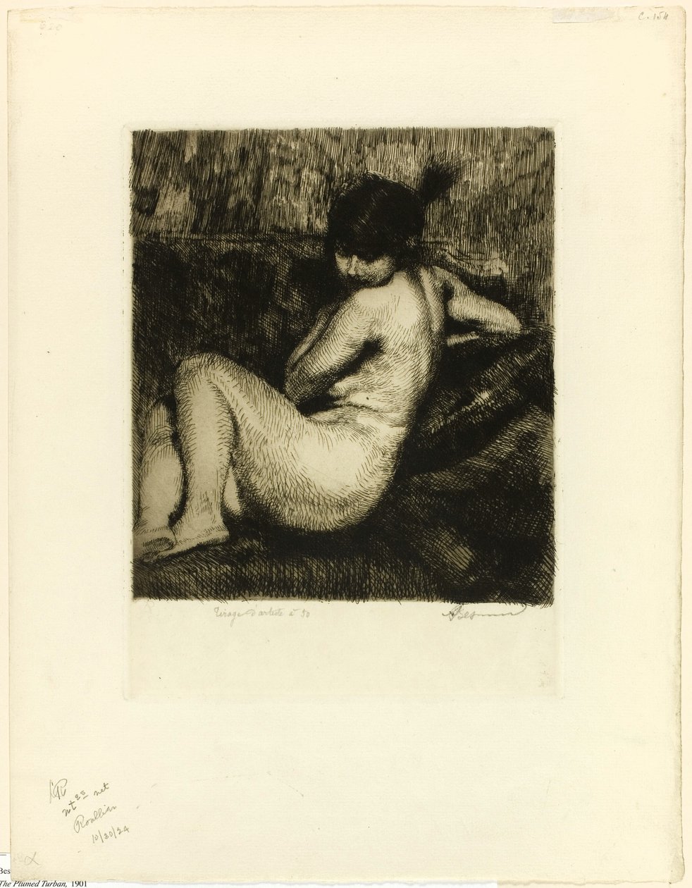 Plumed Turban av Albert Besnard
