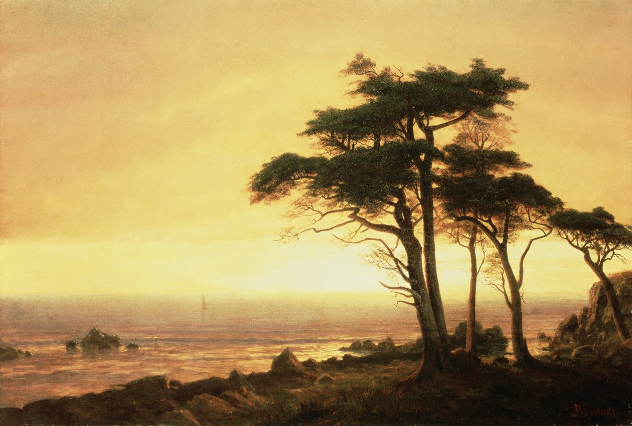 California Coast (olje på lerret) av Albert Bierstadt