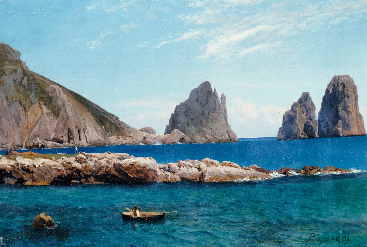 Roing off the Rocks av Albert Bierstadt