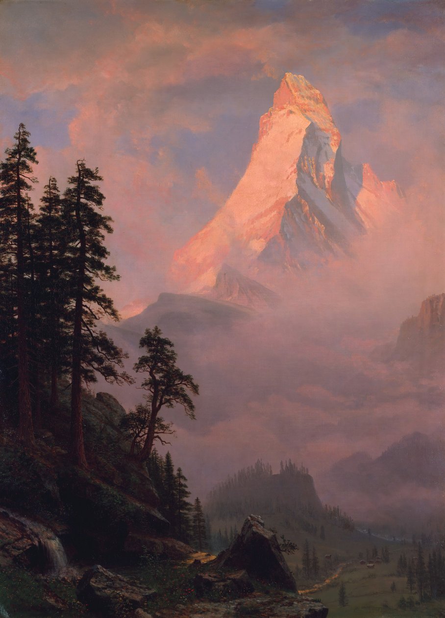 Soloppgang på Matterhorn, etter 1875. av Albert Bierstadt