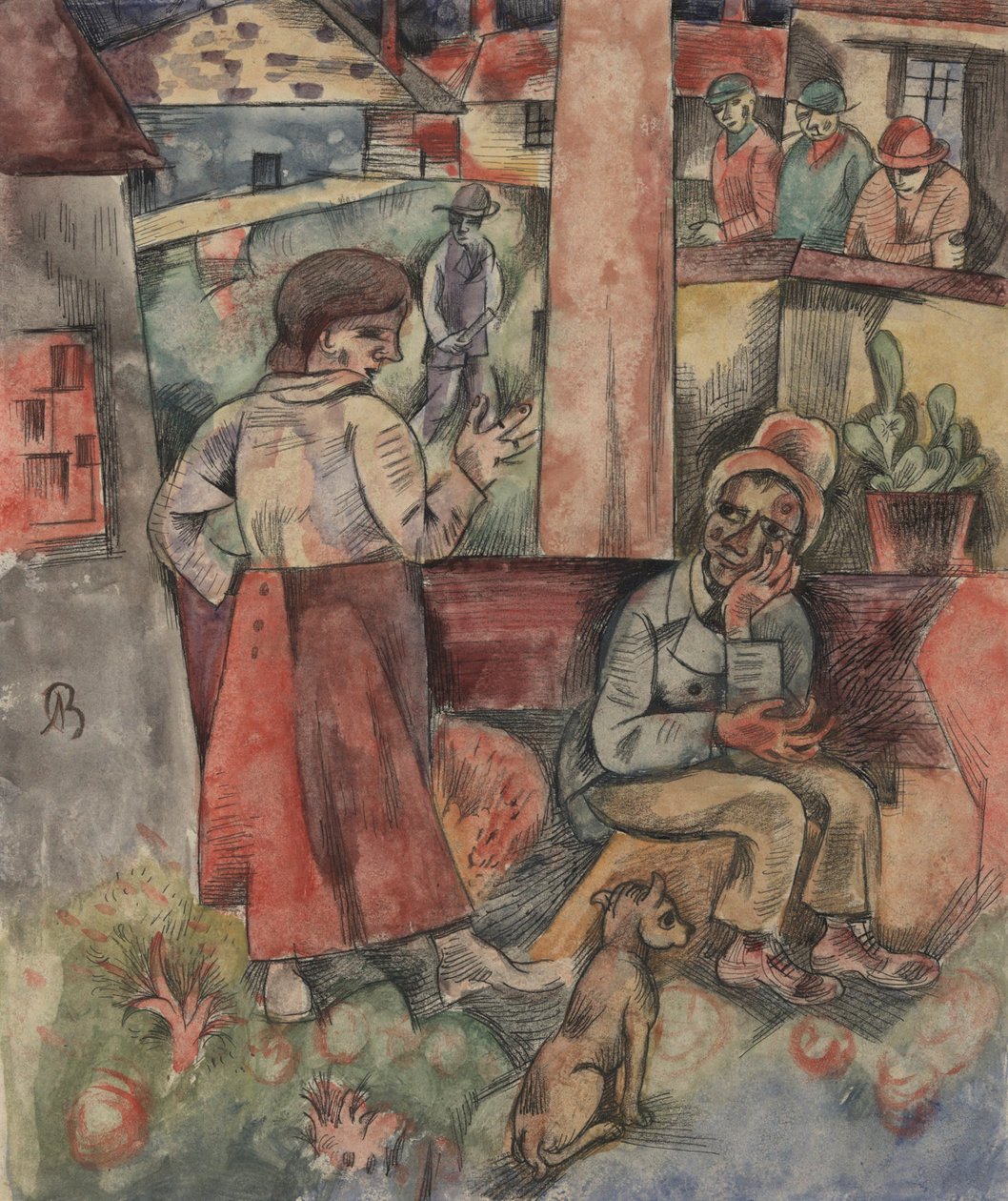 Edge of the Village; Fabrikstadt av Albert Bloch