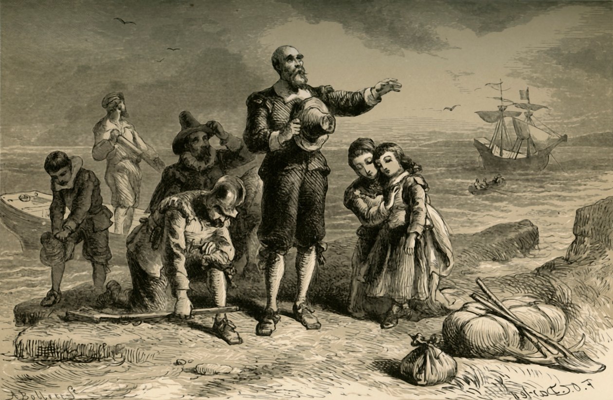 Pilgrimenes landing, 1877. av Albert Bobbett