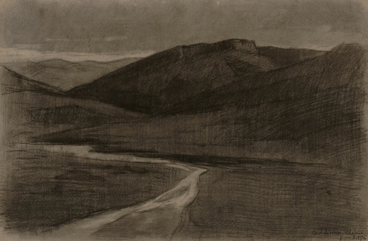 Algerisk landskap av Albert Charles Lebourg