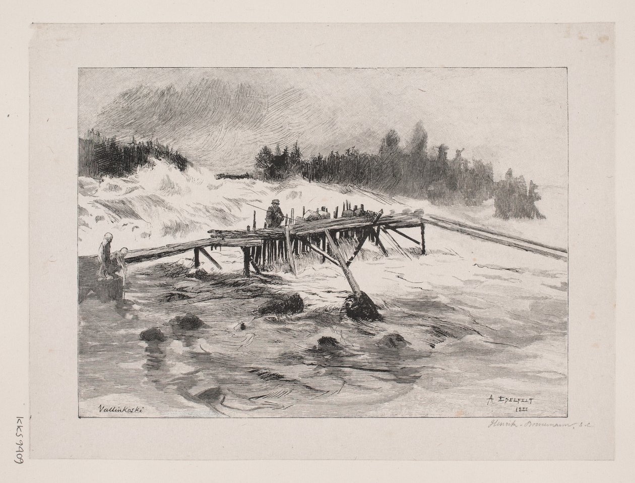 En foss. Vallinko ski av Albert Gustaf Aristides Edelfelt