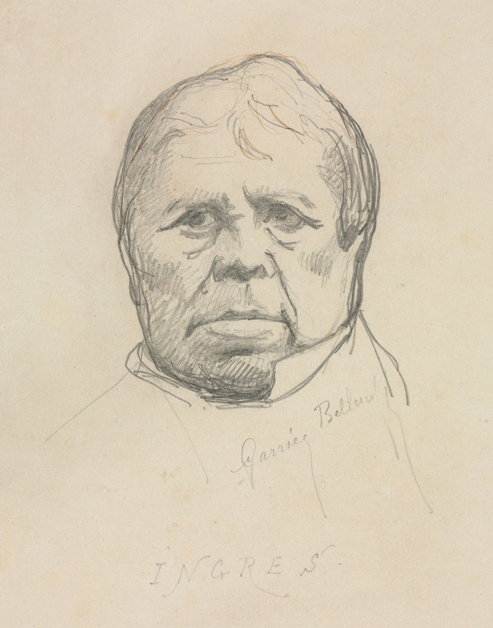 Portrett av Ingres. av Albert Ernest Carrier Belleuse