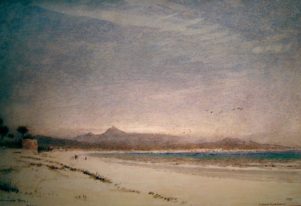 Alcudia Bay, Mallorca av Albert Goodwin