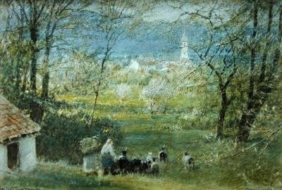 Bavino - Lago Maggiore av Albert Goodwin