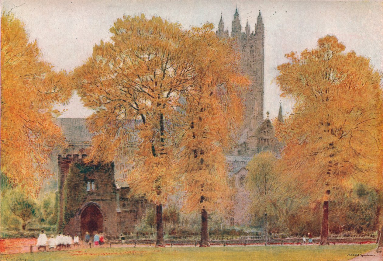 Canterbury katedral, 1908 av Albert Goodwin