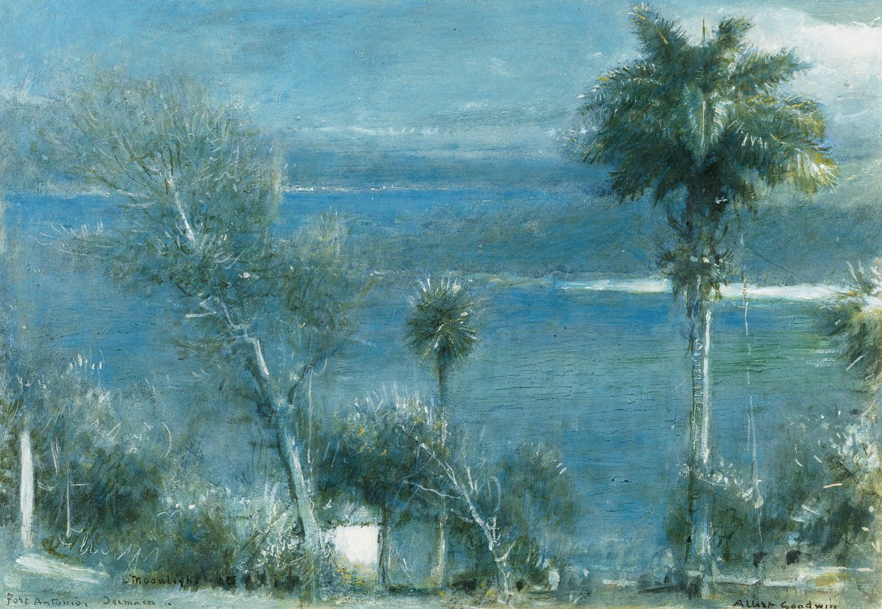 Måneskinn i Port Antonio, Jamaica, av Albert Goodwin