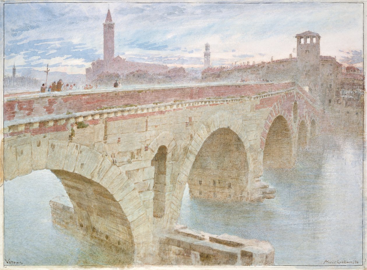 Verona, 1896 (wc på papir) av Albert Goodwin