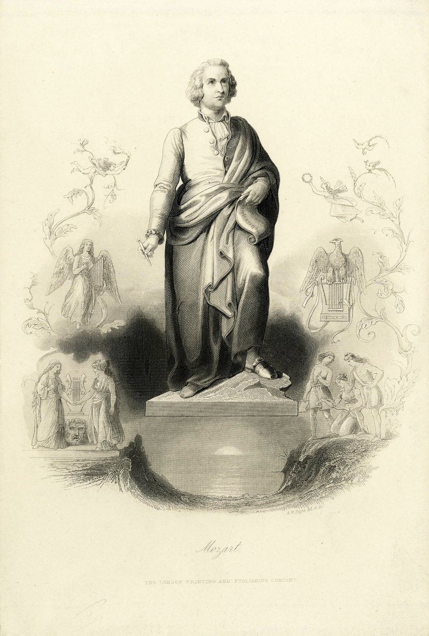 Mozart-monumentet ved Mozartplatz, 1842. av Albert Henry Payne