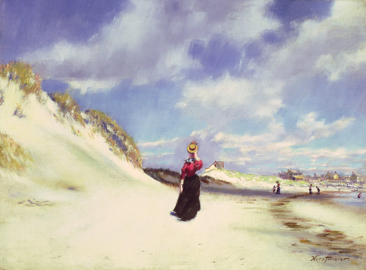 Hampton Beach (olje på lerret) av Albert Horstmeier