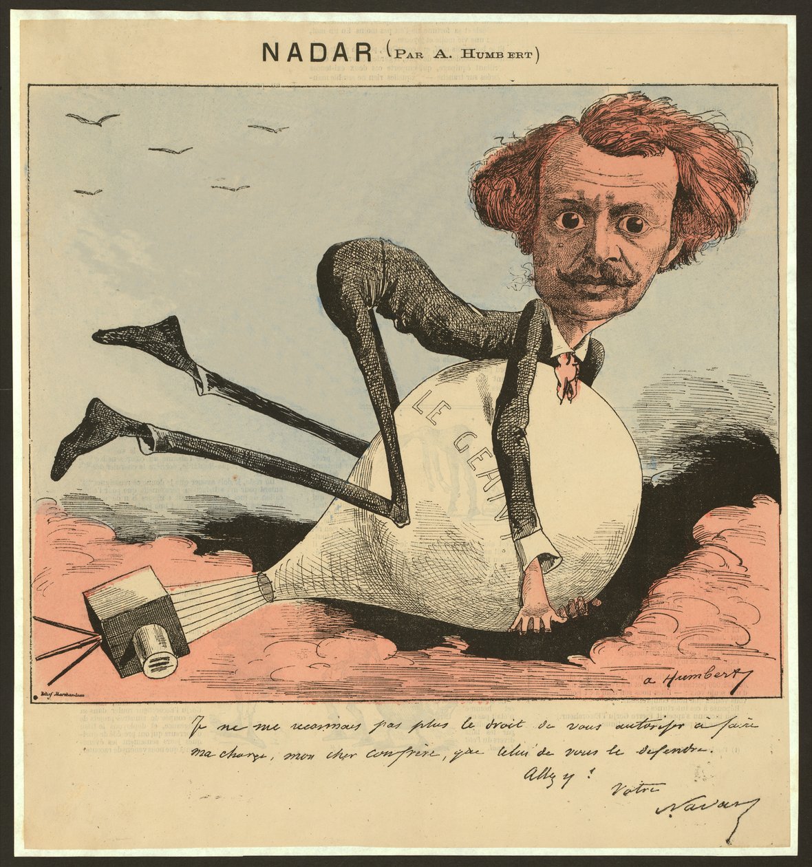 Nadar, pub. 1863 (farget lito) av Albert Humbert