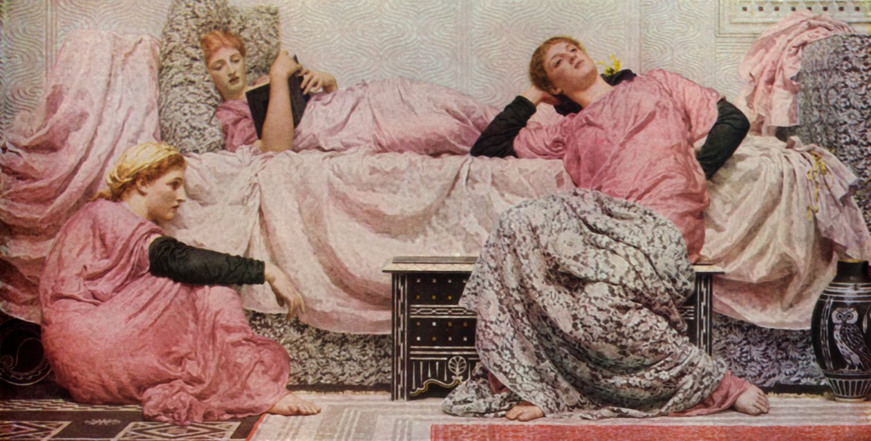 Høytlesing, 1884, 1936. av Albert Joseph Moore