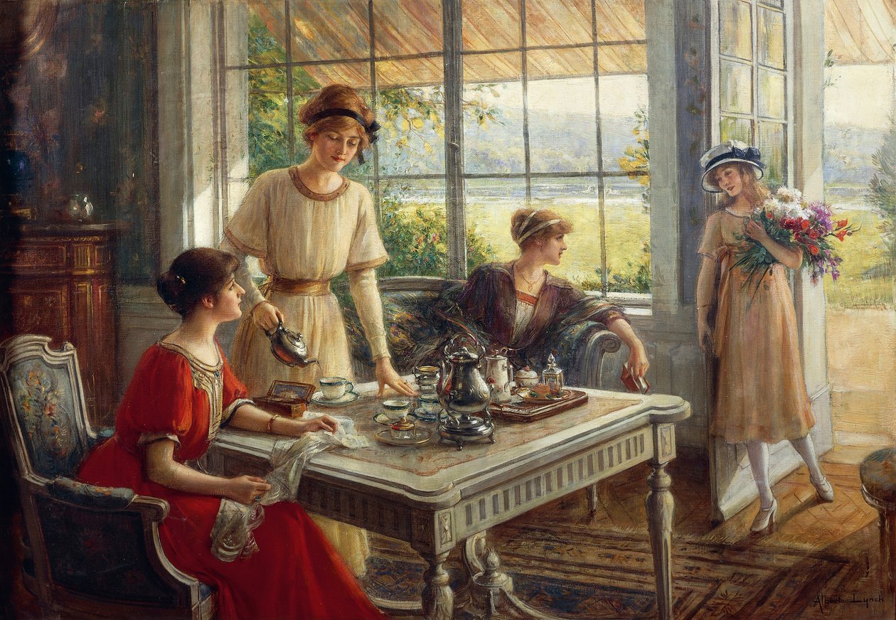 Kvinner som drikker te, av Albert Lynch (1851-1912) av Albert Lynch