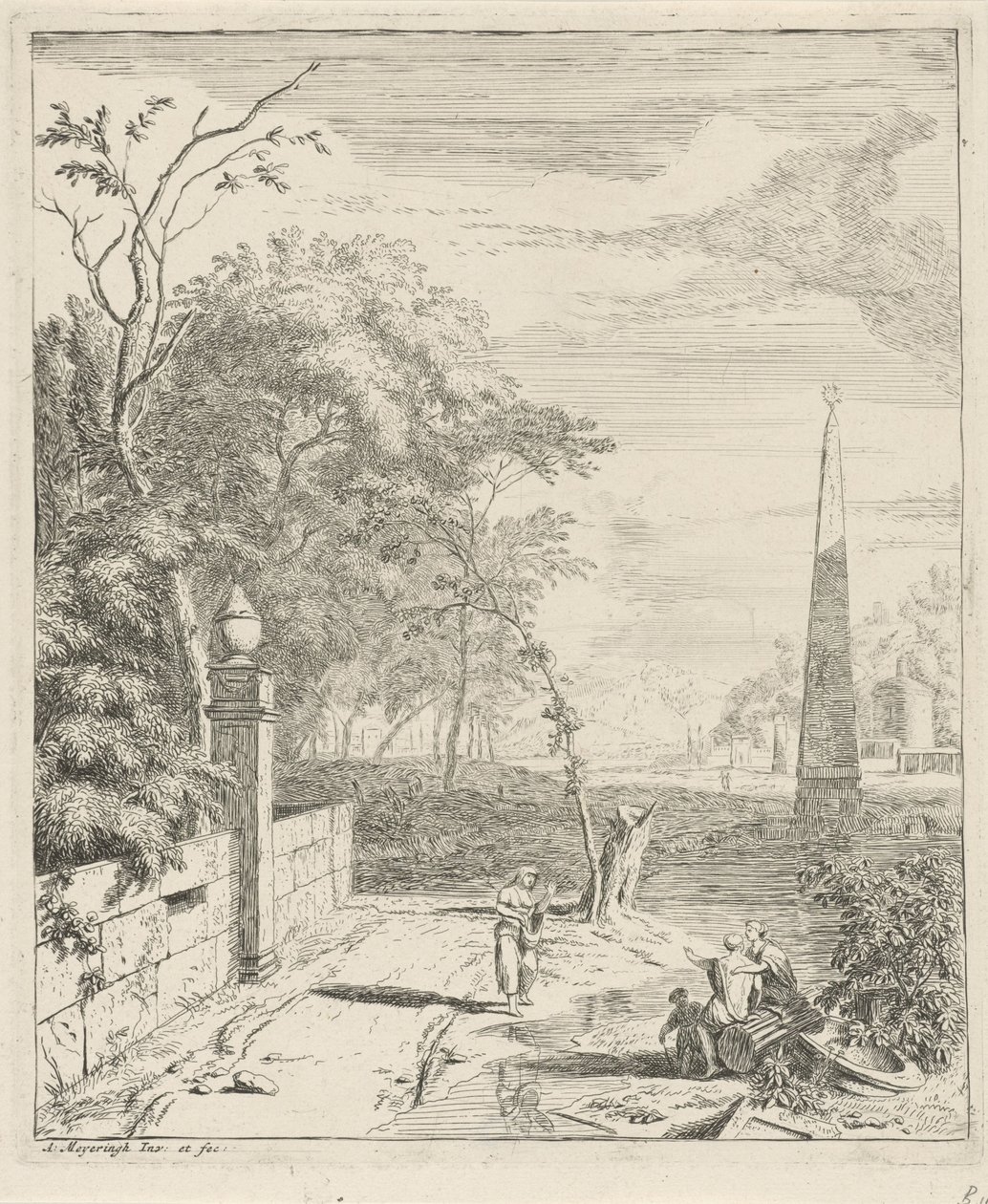 Landskap med en obelisk Landskap (serietittel) av Albert Meyering